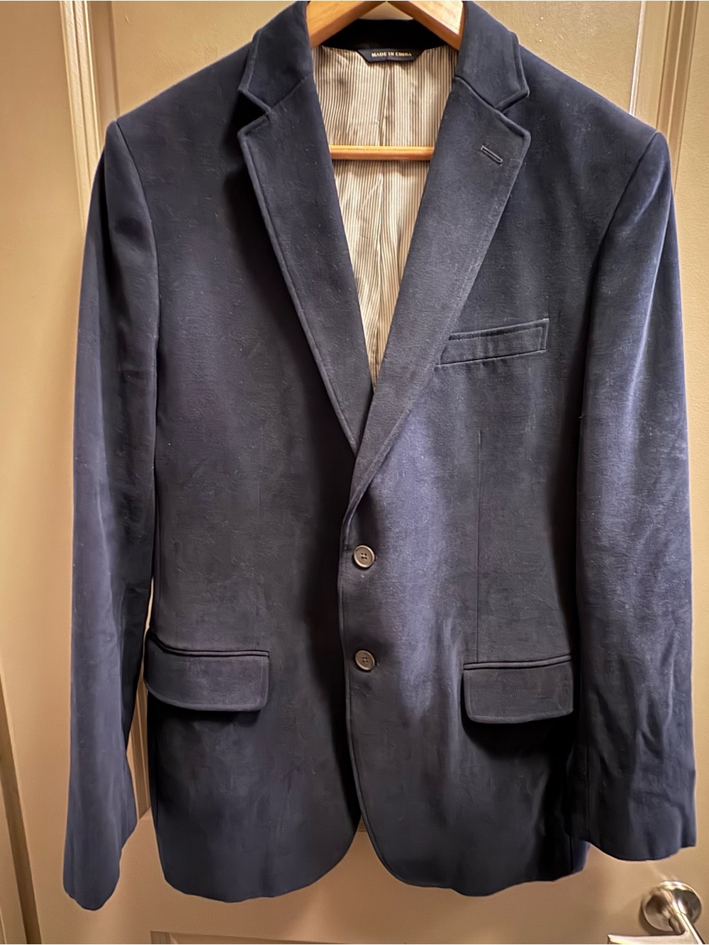 Banana Republic Navy Velvet Sport Coat - Two-Button Blazer